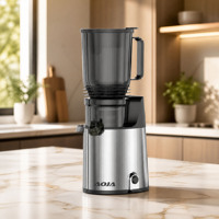Extracteur de jus à froid ultra silencieux 60 tr/min, moins de 80 dB, goulotte super large de 15 cm, filtre en acier inoxydable, nettoyage facile