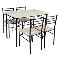 Table à manger moderne en bois 4 chaises ensembles pour salon meubles de maison caoutchouc bois ensemble de salle à manger panneau