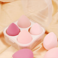 Bouffée de fond de teint douce et lavable végétalienne pour une beauté améliorée Bouffée de maquillage sans latex multi-formes Colorful Facial Use Private Label Box