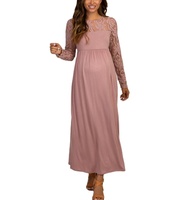 Mills vestido de manga longa feminino, venda superior renda manga comprida plus size grávida vestido de maternidade fototiro bodycon