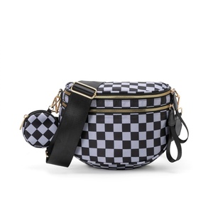 2 in 1 Kariertes Muster Benutzer definierte Gürtel tasche Sattel Taillen tasche Weibliche Gürtel tasche für Damen Damen Schulter taschen mit Geldbörse - Product Image 4