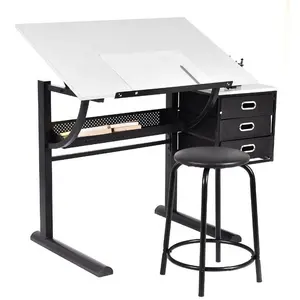 Wit En Zwart Opstellen Tafel Art & Craft Tekening Bureau Vouwen Verstelbare Tafel