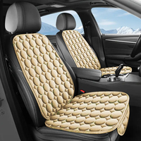 Nouvel ensemble de coussins de siège de voiture ronds en peluche pour l'hiver, en polyester doux et fausse fourrure, 7 pièces, housses de siège complètes pour la chaleur et le confort