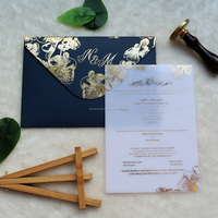 Feuille acrylique blanche Invitation de mariage de haute qualité Cartes de mariage Invitation acrylique cartes d'invitation d'anniversaire personnalisées