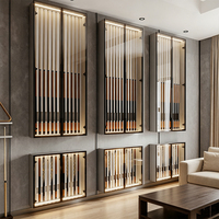 Support mural classique pour queues de billard S.Q.F avec éclairage LED, cadre en bois réglable, porte en verre fumé - Armoire de billard SQF-G1