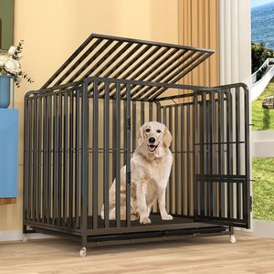 <span class=keywords><strong>Cage</strong></span> pour chien, <span class=keywords><strong>Cage</strong></span> pour chien de grande taille avec toilettes, <span class=keywords><strong>Cage</strong></span> pour chien de taille moyenne, Épaissie et renforcée, <span class=keywords><strong>Cage</strong></span> en tube carré renforcé, <span class=keywords><strong>Cage</strong></span> pour chien - Product Image 2