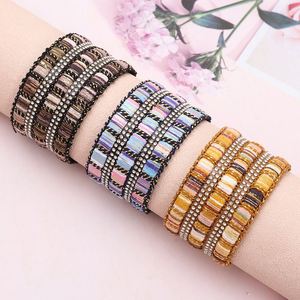 Surfer <b>Leather</b> <b>Bracelet</b> Tiered Pricing Policy Wholesalers Sweat Resistant Finish Holiday Gift for Women Solid Metal Construction - Product Image 3
