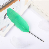 Stylo à bille plume coloré pour calligraphie plume brosse cadeau promotionnel 34-35cm
