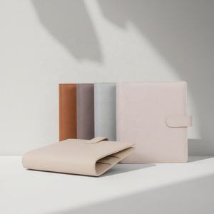 Hongbo meilleure vente 39 couleurs galet cuir 35MM 6-or-anneau lié A5 planificateur budget reliure à anneaux avec fermeture éclair comme cadeau <span class=keywords><strong>de</strong></span> noël - Product Image 1