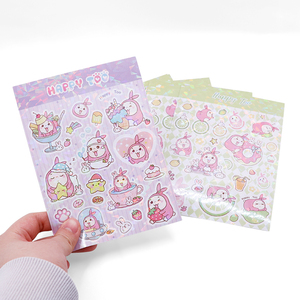 Feuilles d'autocollants imperméables en vinyle PVC pailleté pour planificateur impression personnalisée fournisseurs d'autocollants coupe baiser <span class=keywords><strong>mignon</strong></span> - Product Image 4