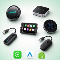 Ottocast Boîte AI 3 en 1 sans fil Carplay Android Auto Assistant vocal Double SIM 8 Go 128 Go Android 13 Snapdragon 6225 Garantie 1 an