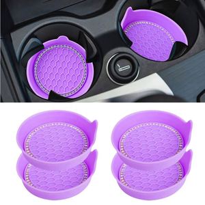 Top Seller Rhinestone Trim NonSlip Base High Quality Silicone <b>Round</b> Car Cup <b>Mat</b> - Product Image 5
