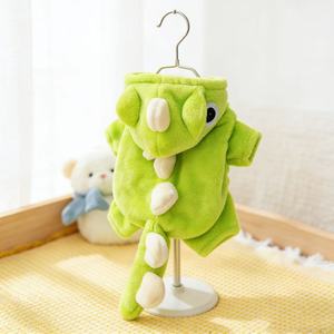Costume de dinosaure lime pour animaux de compagnie, vêtements d'hiver et d'automne pour chats, tenue amusante et confortable - Product Image 2