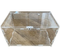 Boîte poubelle acrylique cage pour reptile pour animaux de compagnie avec filet sur le dessus