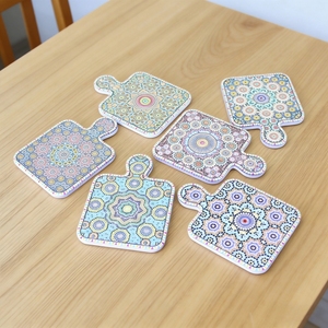 Sous-verres absorbants en forme de puzzle, motif mandala bohème, tapis de <span class=keywords><strong>tasse</strong></span> emboîtables pour <span class=keywords><strong>table</strong></span> à café ou à thé - Product Image 6