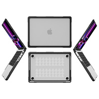 Pour Mac Book Air 13.6 2022/2024 M2 A2681/M3 A3113 étui en plastique avec support à l'arrière