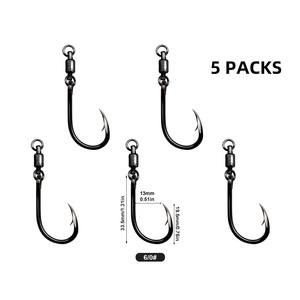 Seacrazy 5 gói Lưỡi Câu Cá ngừ thép Gai cao bằng thép carbon với móc câu cá xoay tốc độ cao cho giàn câu cá nước mặn - Product Image 2