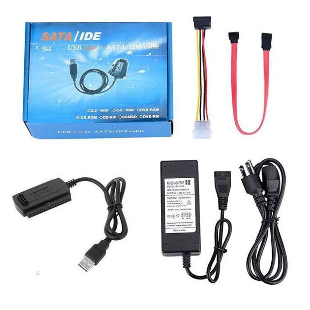 Hot New USB 2.0 to IDE & SATA Adapter Converter Cable for 2.5 / 3.5 Inch Hard Drive