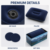 Matelas gonflable floqué YYD OVERLAND 203 cm, lit d'air double 22 cm d'épaisseur, lit de camping avec oreiller pour tente extérieure