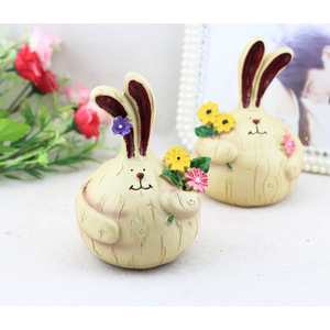 Figurines de lapin en résine, ensemble de quatre figurines d'animaux mignons pour la décoration de la maison, de la chambre à coucher et du salon - Product Image 3