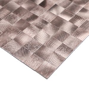 Atractivo Mosaico de Aluminio Texturizado en Oro Rosa, Autoadhesivo, para Revestimiento de Cocina - Product Image 4