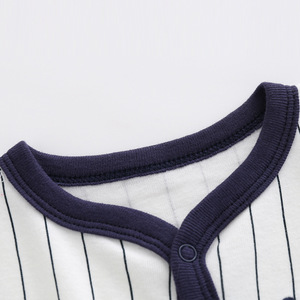 Mono de Manga Corta con Estampado de Rayas Blancas para Recién Nacido, Ropa de Bebé - Product Image 2