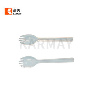 Cubiertos desechables de plástico PS, transparente, mango esmerilado, tenedor/Spork/cuchara/arroz al curry Spork - Product Image 4