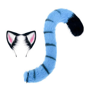 Accesorios de cosplay de Halloween para <span class=keywords><strong>mujer</strong></span>, diadema de orejas de animales de peluche, conjunto de orejas y cola de tigre para convenciones de anime - Product Image 1