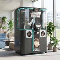 Machine à café entièrement automatique avec bras robotisé, du grain à la tasse, système de glaçons et lait frais, impression personnalisée de photos, 15 bars