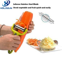Draaibare 3-In-1 Roestvrijstalen Roterende Dunschiller Milieuvriendelijk Veilig Handmatige Fruitaardappel Julienne Groenteschiller Voor Dagelijks Gebruik