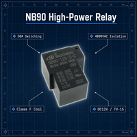 Relais de puissance scellé NB90-12S-S-C DC12V 50A NO 40A NC, interrupteur stable pour chauffe-eau de véhicule et équipement de climatisation