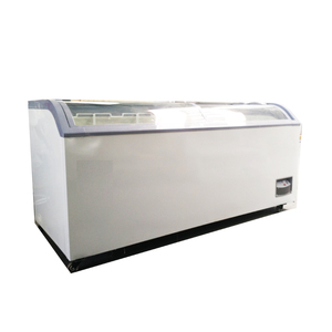 Congélateur vitrine commercial pour crèmes glacées, congélateur à porte coulissante incurvée en verre, certifié CE, congélateur d'îlot pour aliments surgelés en supermarché - Product Image 5