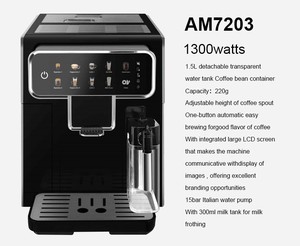 Cafetera Espresso Totalmente Automática de Acero Inoxidable con Pantalla Táctil, Cafetera Inteligente Comercial para el Hogar, Cafetera Espresso C - Product Image 2