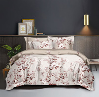Parure de draps imprimée 4 pièces en microfibre douce de luxe à motif floral, vente en gros d'usine pour hôtels