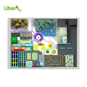 Aire de jeux intérieure commerciale personnalisée Liben, centre de divertissement familial tout-en-un, piste de course sur trampoline, jeux gonflables - Product Image 2