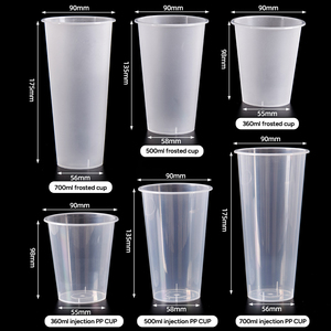 Fuling PP Tiêm 90Mm Dùng Một Lần Boba Cup Vasos Plastico Để Đi Nhựa Trà Sữa Milkshake Cup Với Nắp Đậy - Product Image 3