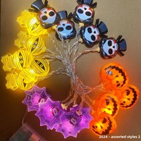 Luci LED a Forma di Zucca con Cappello da Strega per Decorazioni di Halloween, Luci Fatate 3D per Casa, Bar, Giardino e Feste di Halloween