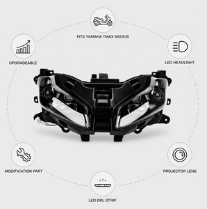Conjunto de Faro Delantero para Motocicleta Yamaha <span class=keywords><strong>TMAX</strong></span> 560 530 2022-2024, LED Mejorado, Modificado, Venta al Por Mayor - Product Image 1