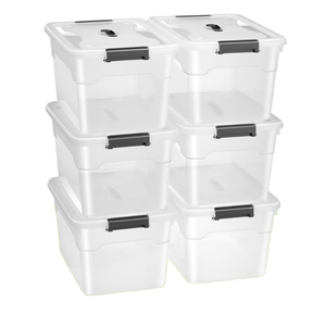 Clear PP Plastic Storage Boxes <b>Bins</b> Trade Assurance Transparent Multi-Purpose Sundries Storage 20-35L <b>Rectangle</b> Household Use - Product Image 1