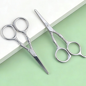 Cortauñas de acero inoxidable con punta redonda, tijeras en forma de melocotón, recortadores de barba y cejas - Product Image 1