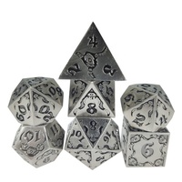 Vente en gros d'usine, lot de 7 dés métalliques DND, dés polyédriques D20 DND RPG pour Cthulhu, accessoires de jeu de table tendance