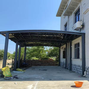 Auvent de jardin moderne en aluminium sur mesure avec finition naturelle, <span class=keywords><strong>abri</strong></span> autoportant pour 2 voitures pour villa - Product Image 3