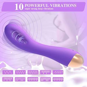 Vibrador Potente para el Punto G y el Clítoris, Estimulador de Clítoris con Forma de Dildo Impermeable con 10 Modos de Vibración, Juguete Sexual Más Suave y Flexible para Mujeres - Product Image 1