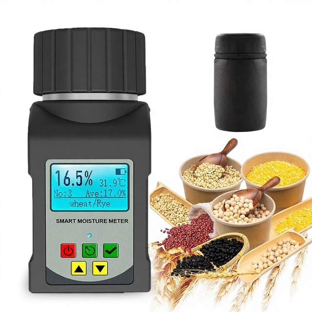 HEDAO Digital High Precision Grain Moisture Meter LCD for Coffee Beans Cocoa Beans Rye-Portable Temperature Measurement Data