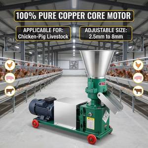 Macchina per la Lavorazione <span class=keywords><strong>del</strong></span> Mangime ad Alta Produzione per Allevamenti, 4.5kW 5.5kW, Pellettatrice per Polli, Maiali, Mucche, Pecore, 75-160kg/h - Product Image 1