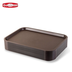 Negro Hotel Restaurante Café Cerveza Bar Antideslizante Plástico Bandeja para servir comida rápida - Product Image 2