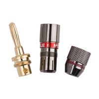 Prise banane sans soudure en cuivre pur plaqué or 4 mm, la plus vendue, pour amplificateur