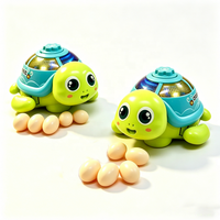 Tortue électrique pondeuse de œufs avec lumière, directement de l'usine, cadeau promotionnel OEM, jouet tortue marchante pondeuse de œufs de dessin animé