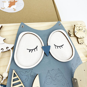 Tableau d'activités pour tout-petits de 1, 2, <span class=keywords><strong>3</strong></span> ans, en bois, fait à la main, multicolore, jouets sensoriels éducatifs pour bébés, jouets Montessori - Product Image 3
