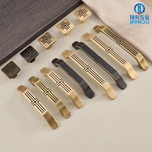 Poignées de meuble en laiton Jiehao, forme barre, style chinois, bronze antique, installation modulaire durable pour portes d'armoires - Product Image 3